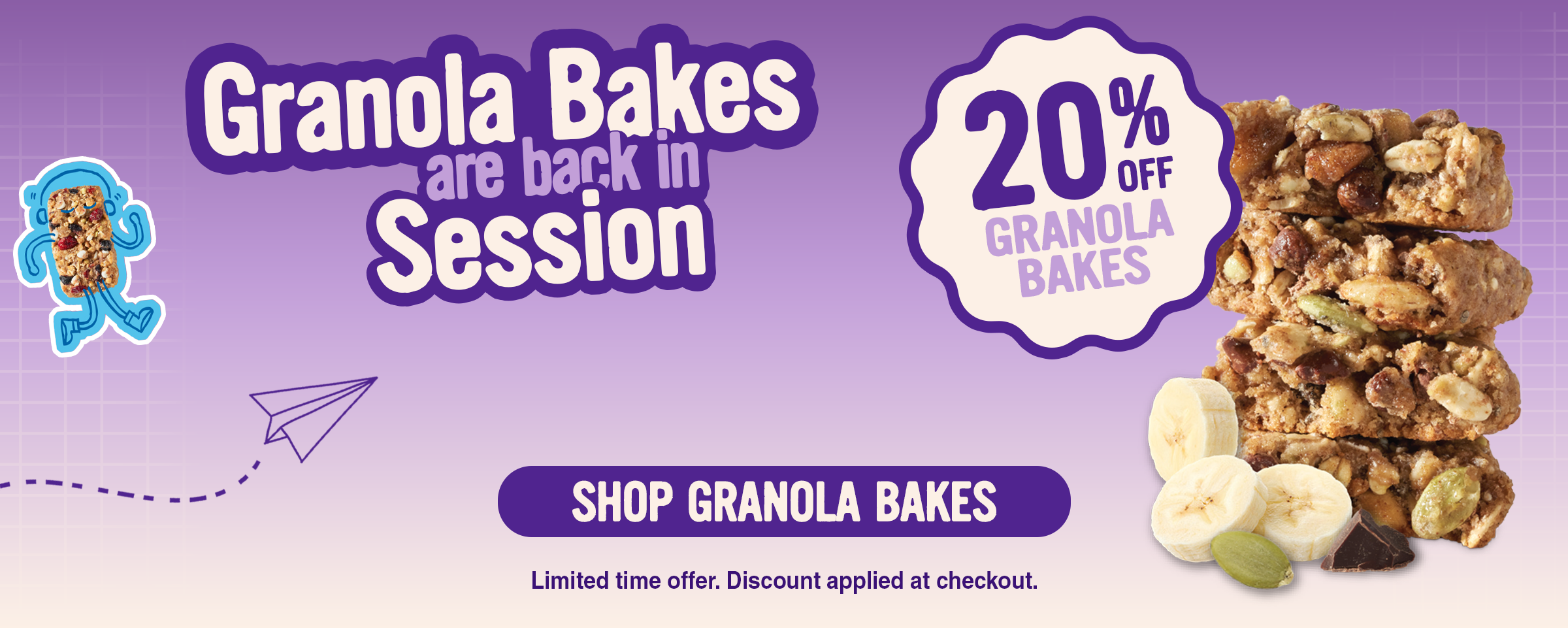 Granola Bakes are back in session for back-to-school. Save 20% off Cooper Street Granola Bars for a limited time.