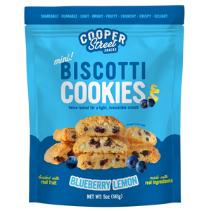 Cooper Street Blueberry Lemon mini biscotti cookies, 5 oz bag