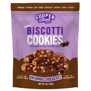 Cooper Street Brownie Chocolate mini biscotti cookies, 5 oz bag