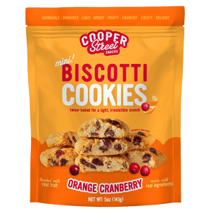 Cooper Street Orange Cranberry mini biscotti cookies, 5 oz bag