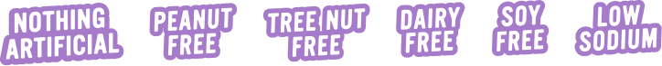 Cooper Street Granola Bakes are peanut free, tree nut free, dairy free, soy free, and low in sodium